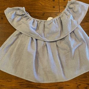 Lauren James Seersucker Bow Shirt, Size M